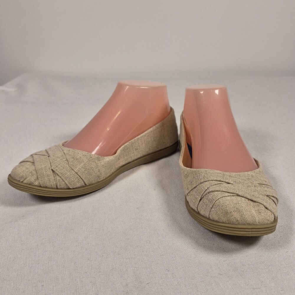 Blowfish Malibu Glo Ballet Flats Womens Size 6.5 Tan Textured Fabric Slip-ons